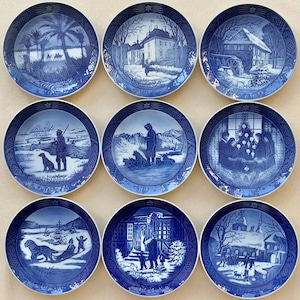 Royal Copenhagen Christmas Plate, 1972, 1975-78, 1985, 1983, 1986, 1994-95. Collectible Danish Blue & White Porcelain. Individually priced