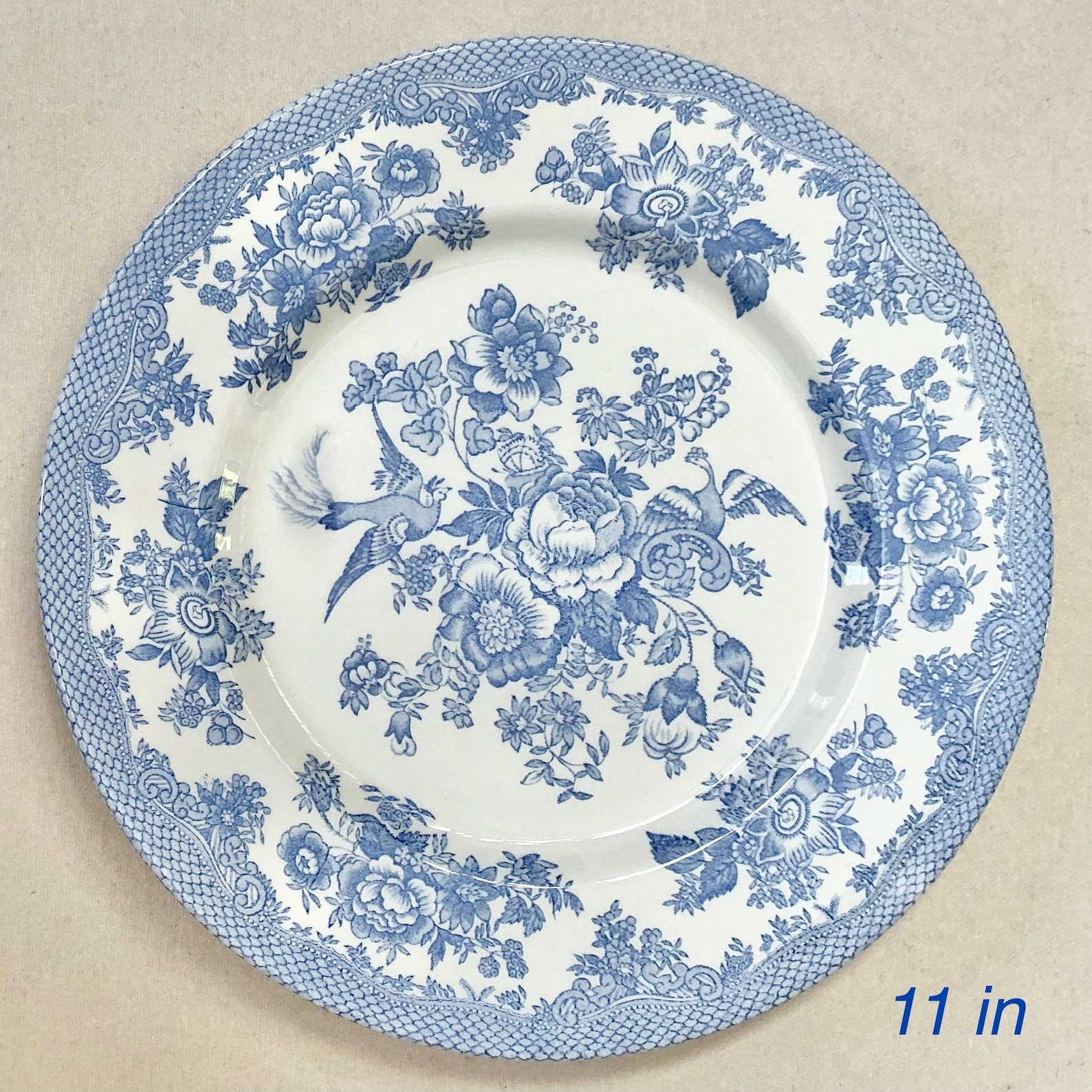 Blue and White Transferware Dinner Plates From England. Individually ...