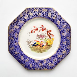 Antique Wedgwood & Co. England Imperial Porcelain Octagonal Shaped Luncheon Plates, 4 pc