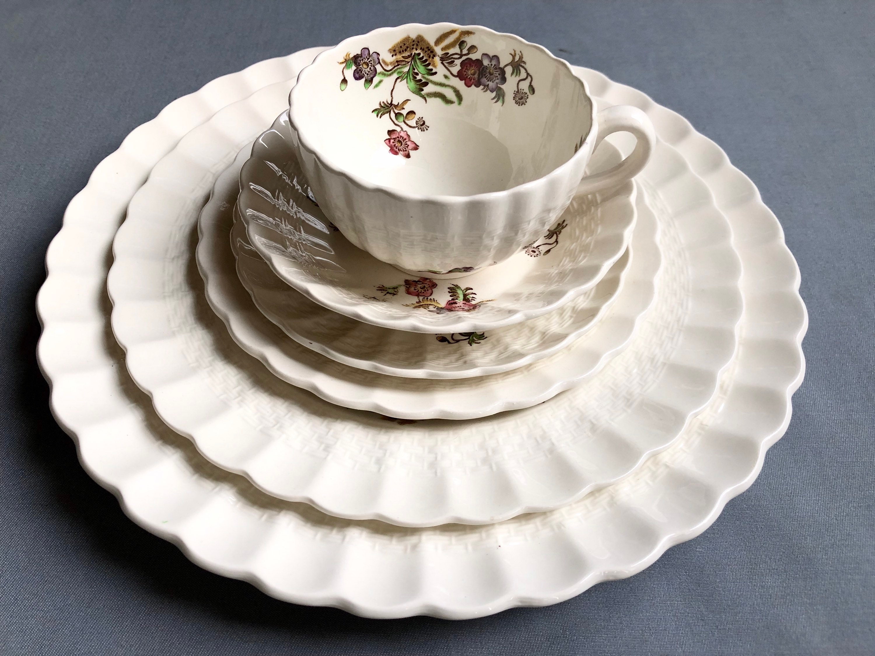 Copeland Spode Wicker Lane Dinnerware Set for 2 or 4 Etsy
