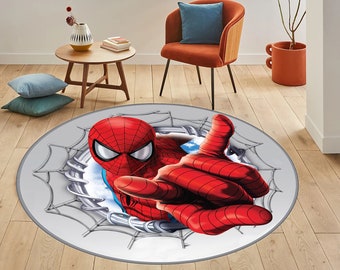 Rund Spiderman-matta: Modern konst, Vardagsrumsinredning