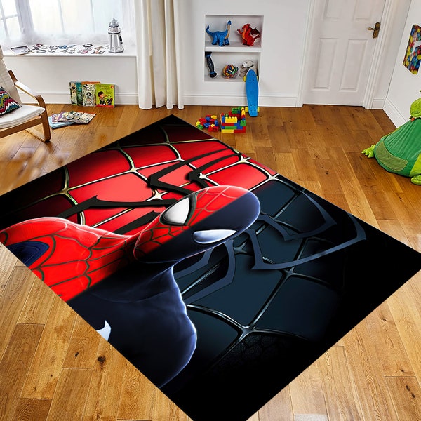 Spiderman,Spiderman Rug, Kids Room Rug, Boy Room Rug, Patterned Rug, Gift For Him, Non slip Rug, Themed Rug,Area Rugs, 3D Art,Home Decor Rug