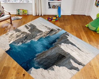 Huge Crack Rug,3D Rugs,Design Deep Hole mat,Illusion mats,Optical Rug,Gaming Room Floor,Gift For Him