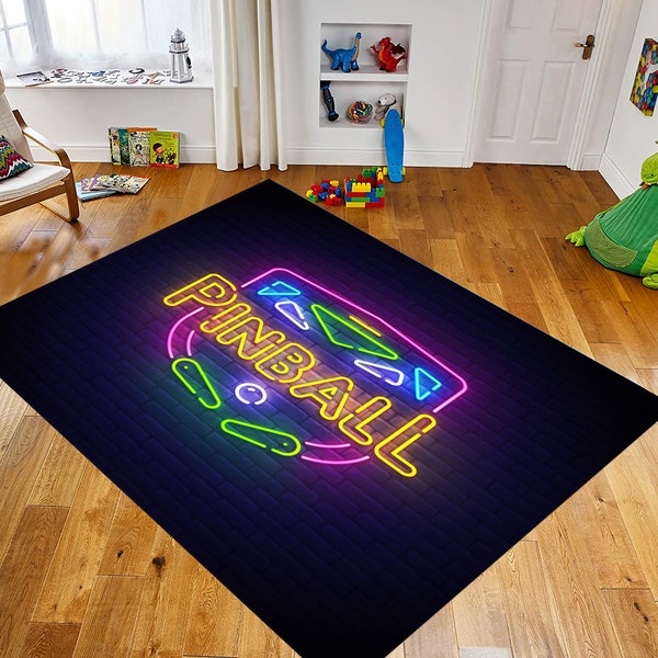 Tapis de flipper, tapis de flipper, tapis cool, tapis de chambre d'enfants, tapis de ventilateur, pour tapis de salon, tapis de sol antidérapant, décoration d'intérieur, cadeau de pendaison de crémaillère