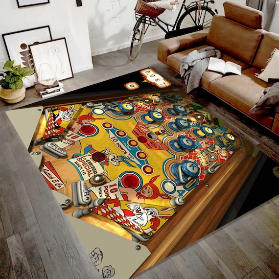 Pinball Playfield Rugs Pinball Rug Cool Rug Kids Room Rug | Etsy