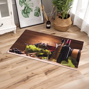 Wein Kunst Teppich, Für Küche Wein Teppich, Geschenke für Küche Wein Teppich, Für Küche Bereich Wein Teppich, Wein Themed Teppich, Wein Themed Teppich, Wein Design Teppich