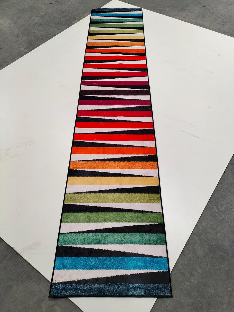 Colorful Hallway Runner Rug: 3D Print Cotton Woven, Non-slip - Etsy