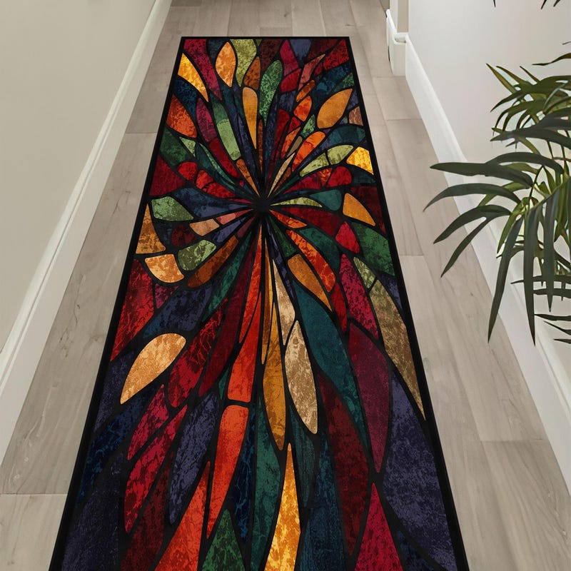 Stained Glass Rug Runner - Etsy