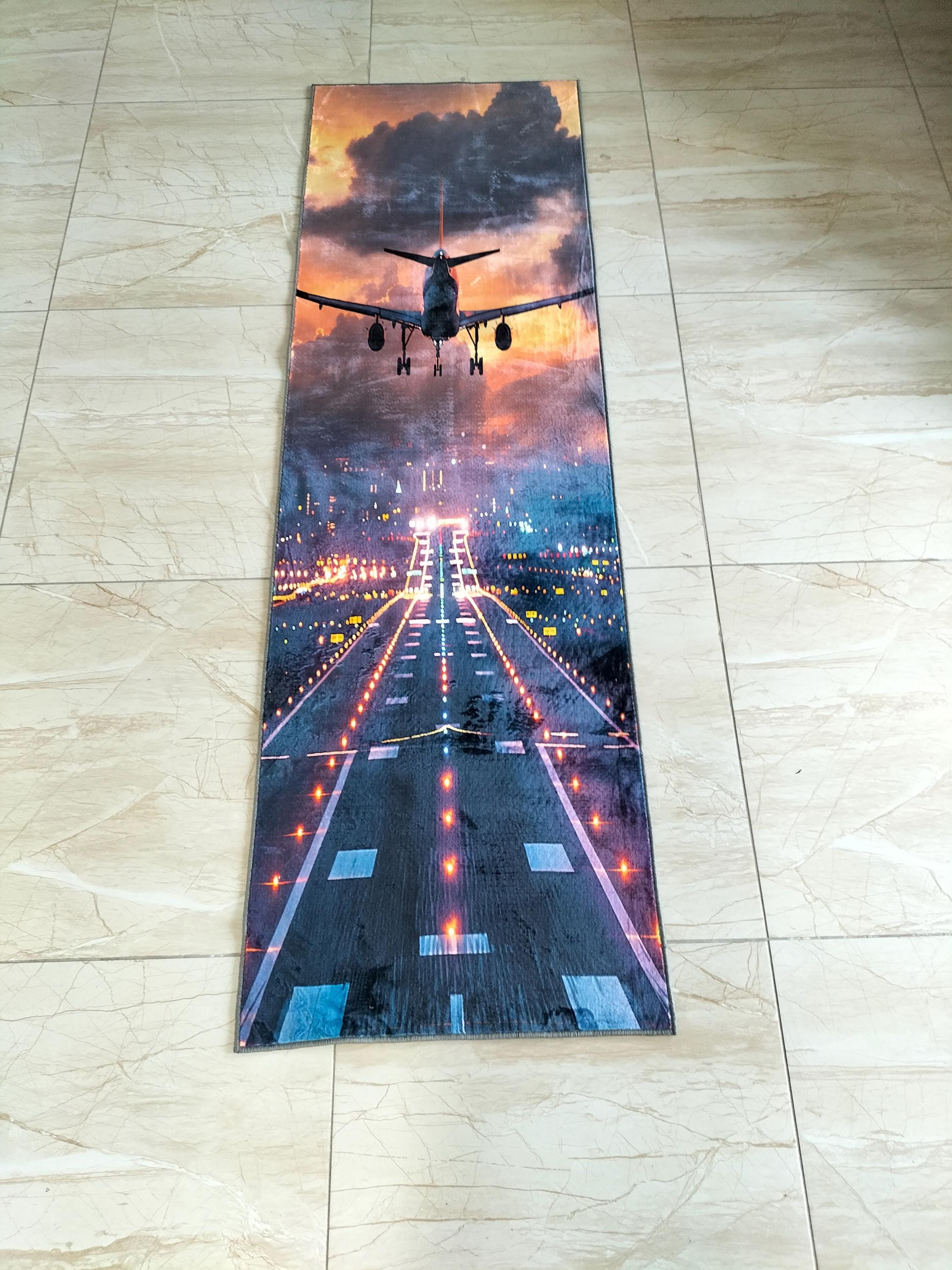 Overhead View Throw Rug Airplane Runway Runner Rug: Aerial View, Non-slip Cotton Base - Etsy