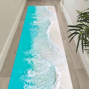 Beach Runner Rug: Cotton Woven, Anti-Slip Hallway Entry