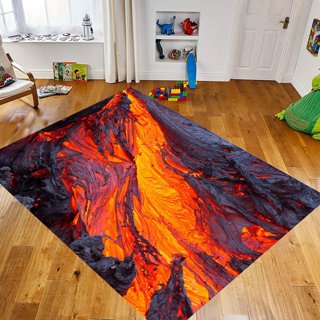3D Hot Lava Rug, Volcano Pattern Floor Decor - Etsy