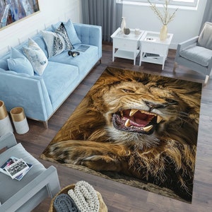 Lion,Lion Rug,Animal Patterned Rug,Custom Rug,Area &Modern Rug,Gift For Him,Home Decor,Housewarming Gift,Personalized Gifts,Kids Rug