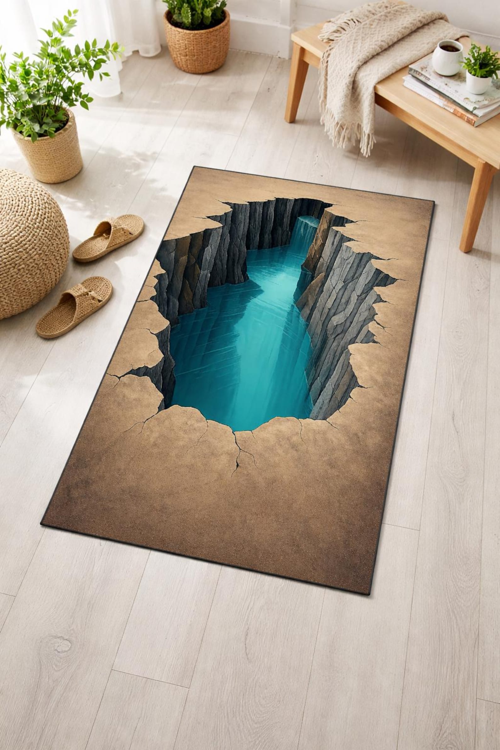 3D Crack Rug, Optical Illusion Runner, Gamer Room Decor - Etsy