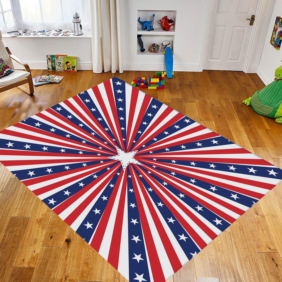 American Flag Area Rug USA Flag Rug American Flag Rug Etsy