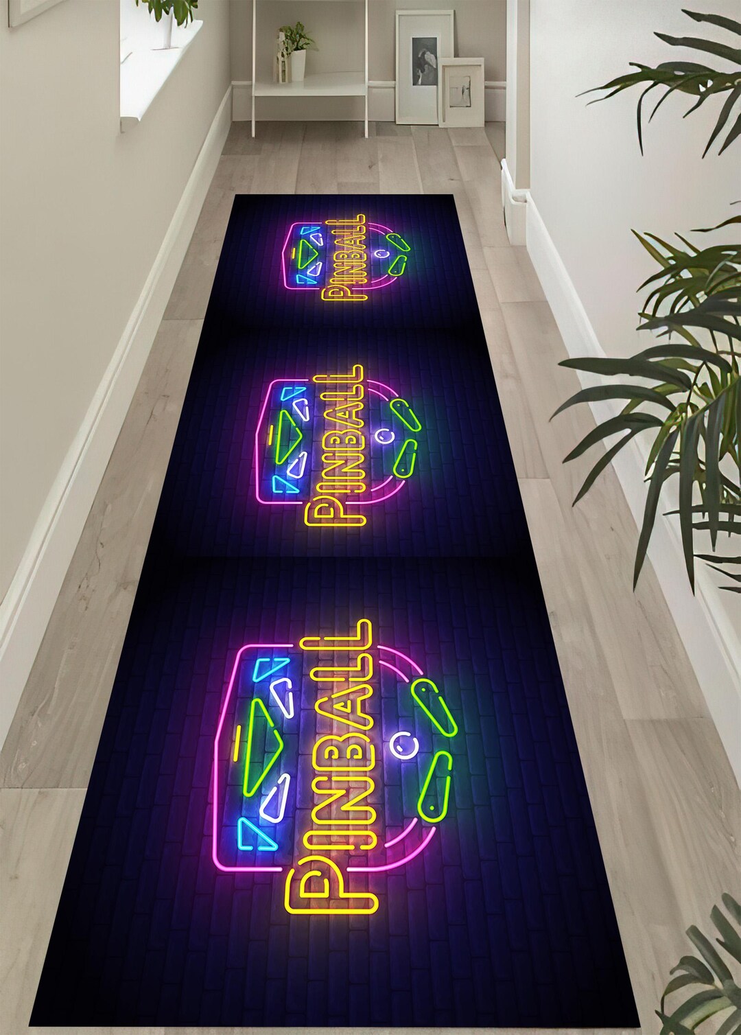 Runner Pinball Rug, Pinball Runner Rug,pinball Long Rug, Pinball Entry ...