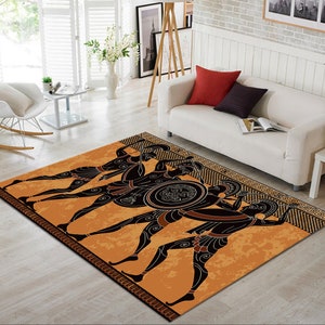 Altägyptischer Teppich, Ägypten Muster Teppich, Geschenk für Sie, Wohnkultur, personalisiertes Geschenk, Thementeppich, Geschenkideen, Teppich, 3D-Teppich
