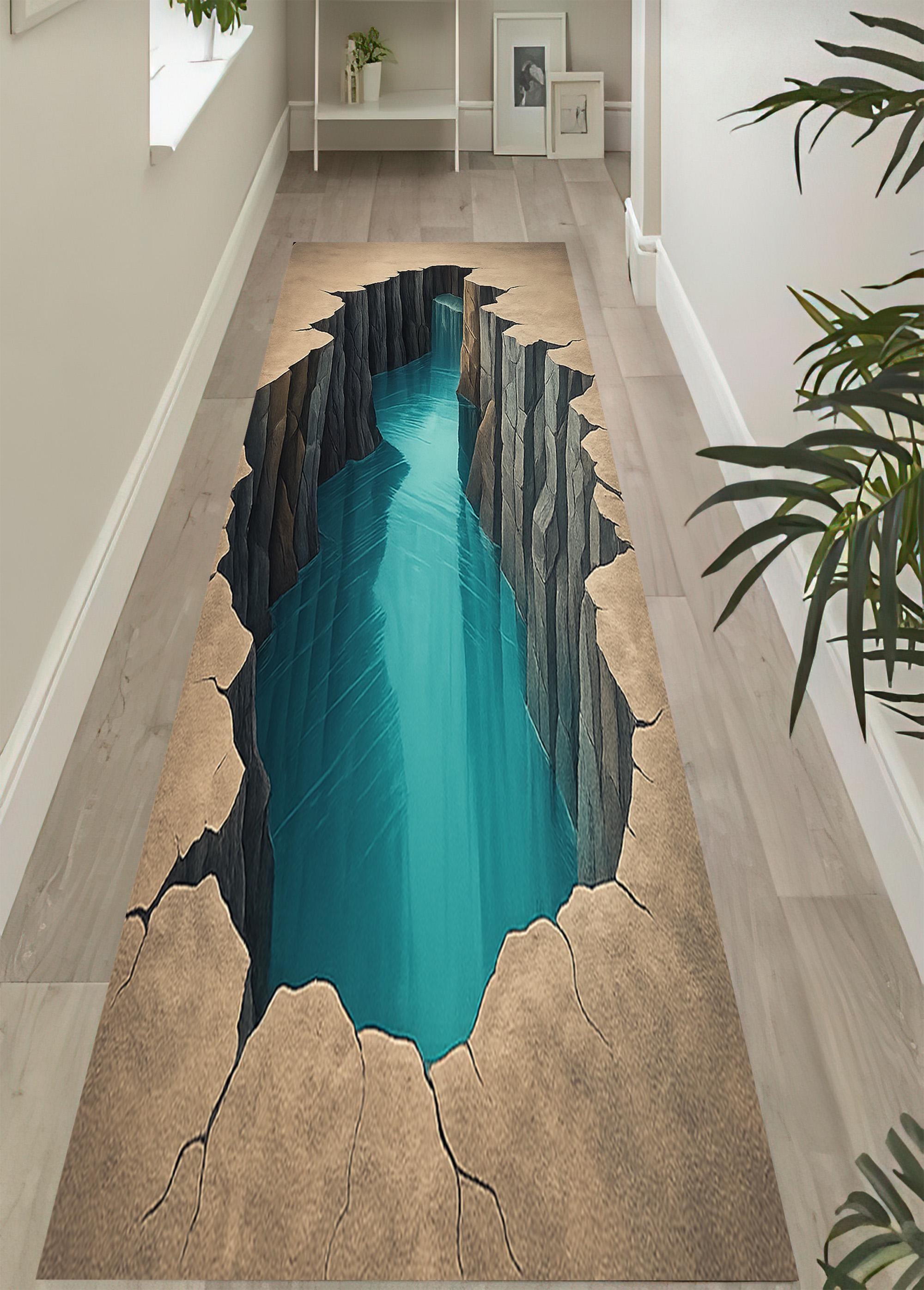 Creak Pattern Rug 3D Crack Rug, Optical Illusion Runner, Gamer Room Decor - Etsy