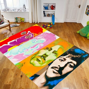 The Beatles Rug, The Beatles Gift, For Living Room Rug, Fan Rug, Area Rug, Non Slip Floor Rug, Teen&#39;s Rug, Kids Room Rug, Music Rug, 3D Rug
