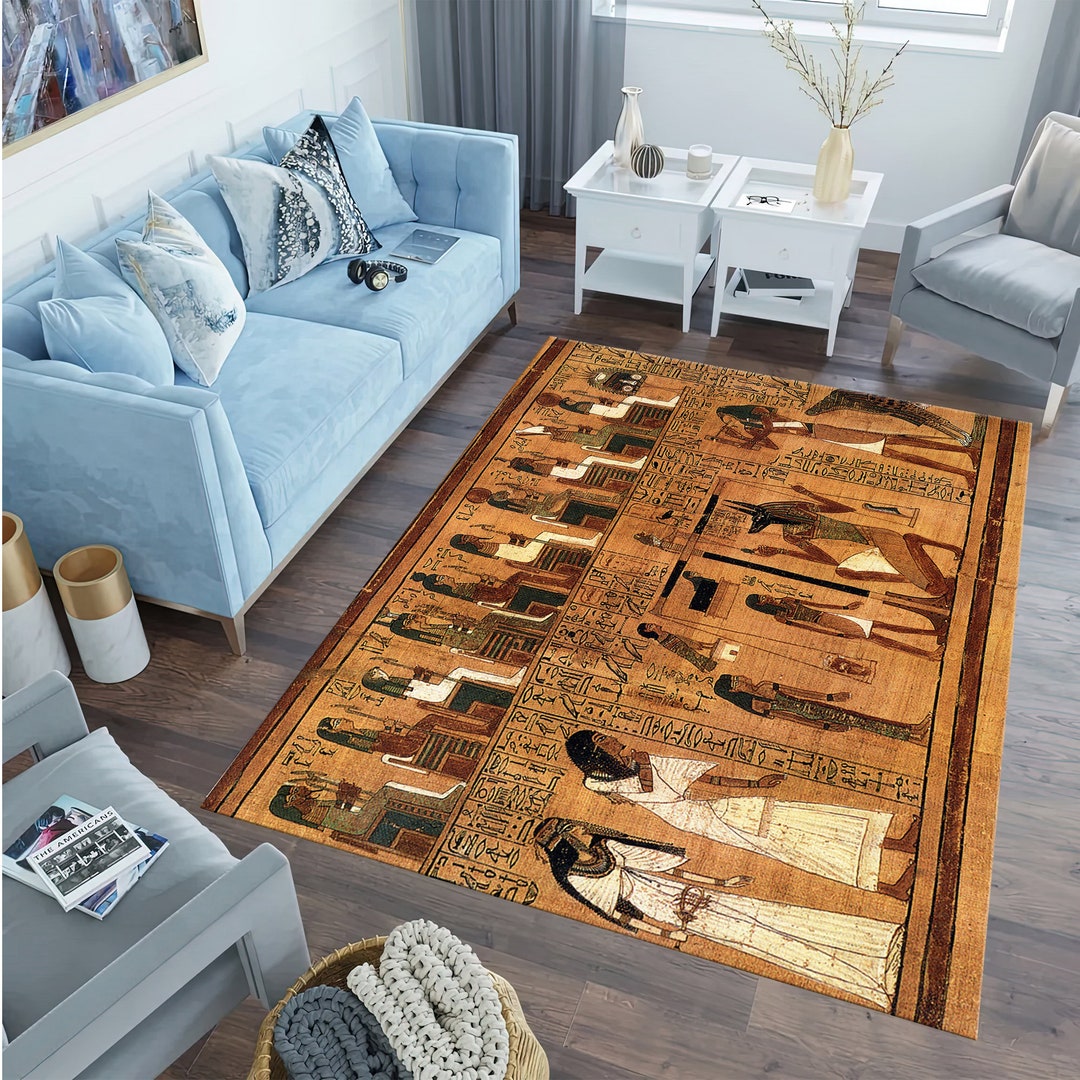 Ancient Egyptian Rug, Egypt Pattern Rug, Gift for Her, Home Decor