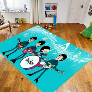 The Beatles Rug, The Beatles Gift, For Living Room Rug, Fan Rug, Area Rug, Non Slip Floor Rug, Teen&#39;s Rug, Kids Room Rug, Music Rug, 3D Rug