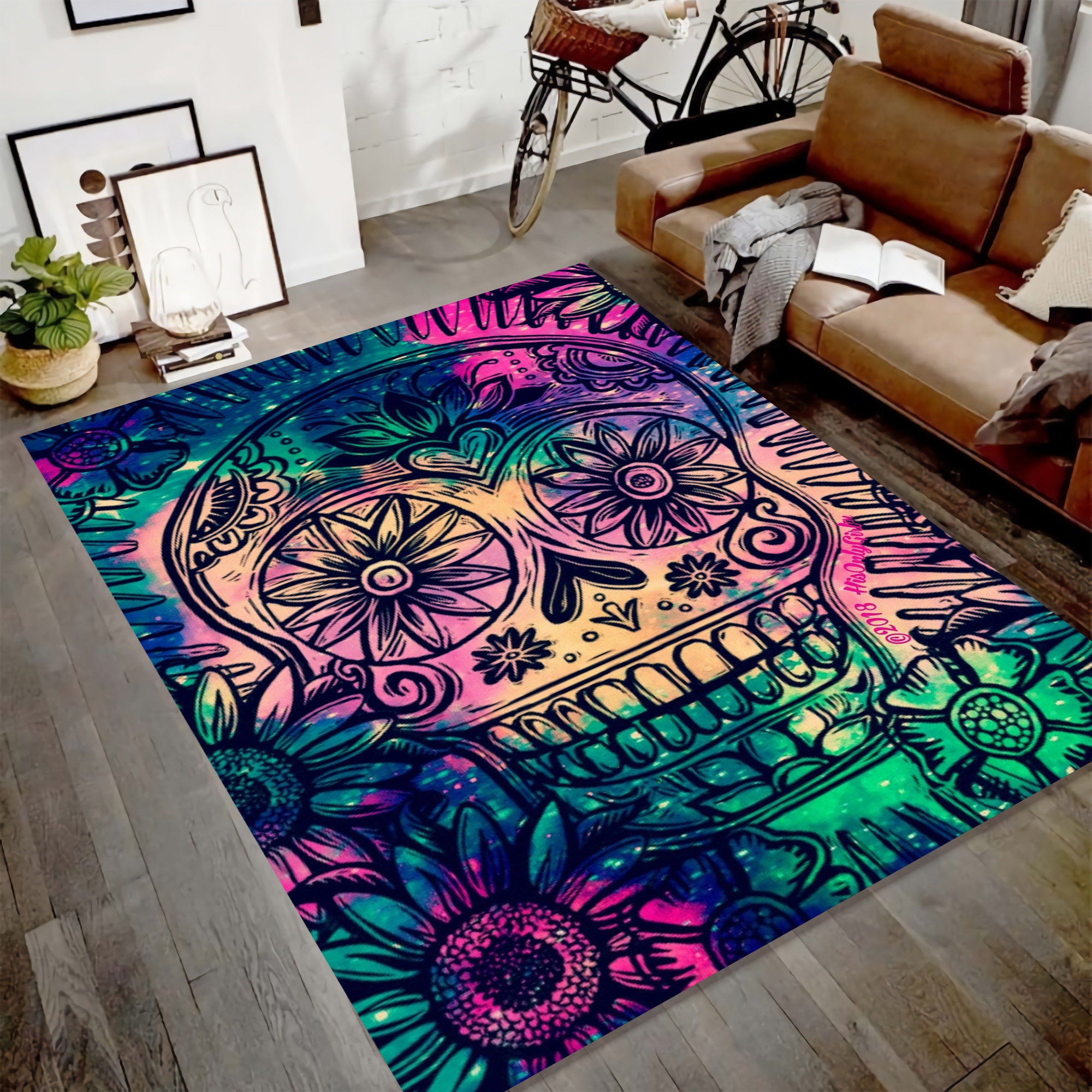 Discover Skull Rug, Home Decor, Rectangle Area Rug, Living Room Rug, Area Rug, Home Decoration Rug, Housewarming Gift, Office Area Rug,Home Decor Rug