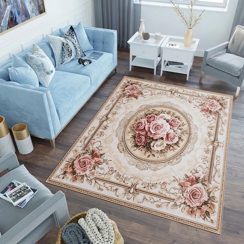 Pink Classical Rug Pink Vintage Rugs - Etsy