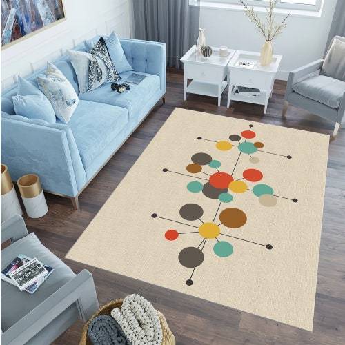 Mid Century Modern Rug Minimal Rug Abstract Rug Anti-slip - Etsy