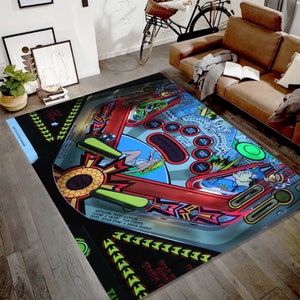 Pinball,Pinball Playfield Rugs,Pinball Rug,Cool Rug,Game Rug,Fan Rug,For Living Room Rug, Non Slip Floor Rug,Teen&#39;s Rug,Housewarming Gift
