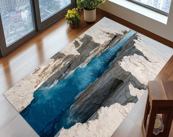 Huge Crack Rug,3D Rugs,Design Deep Hole mat,Illusion mats,Optical Rug,Gaming Room Floor,Gift For Him