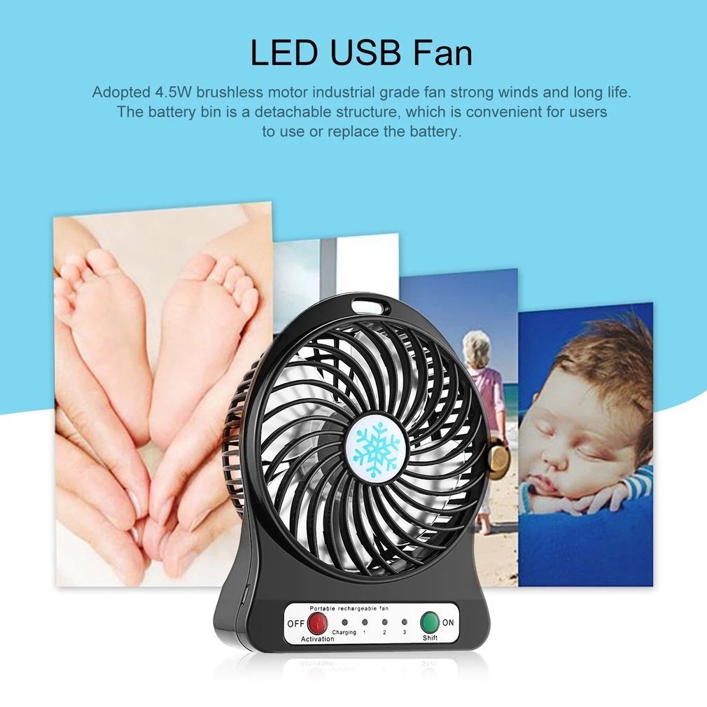 Sl Mini Hand Fan,portable Outdoor Usb Handheld Fan3 Adjustable Speeds