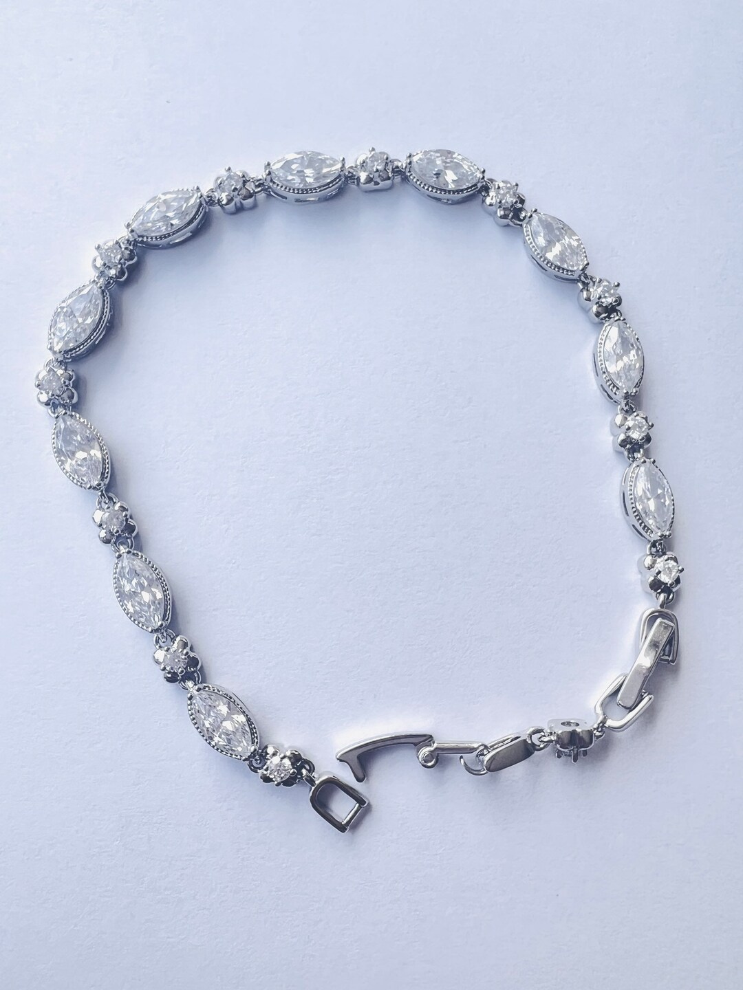 Swarovski Marquise Cut Vintage Style Tennis Bracelet Etsy