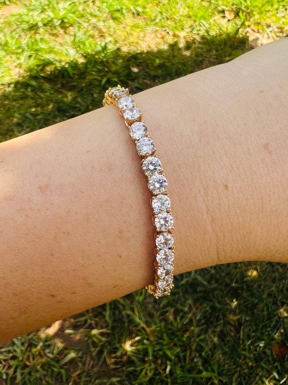 Swarovski Crystal Diamond Rose Gold Plated Tennis Bracelet - Etsy