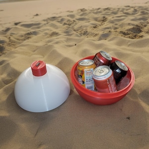 Mini refrigerador con forma de Bobber de pesca para guardar bebidas o refrigerios para la playa o el barco