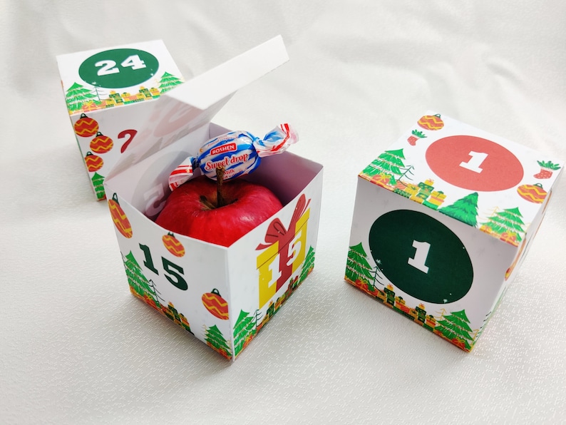 Advent Calendar Printable Numbers Boxes, Boxes Template With Numbers 1