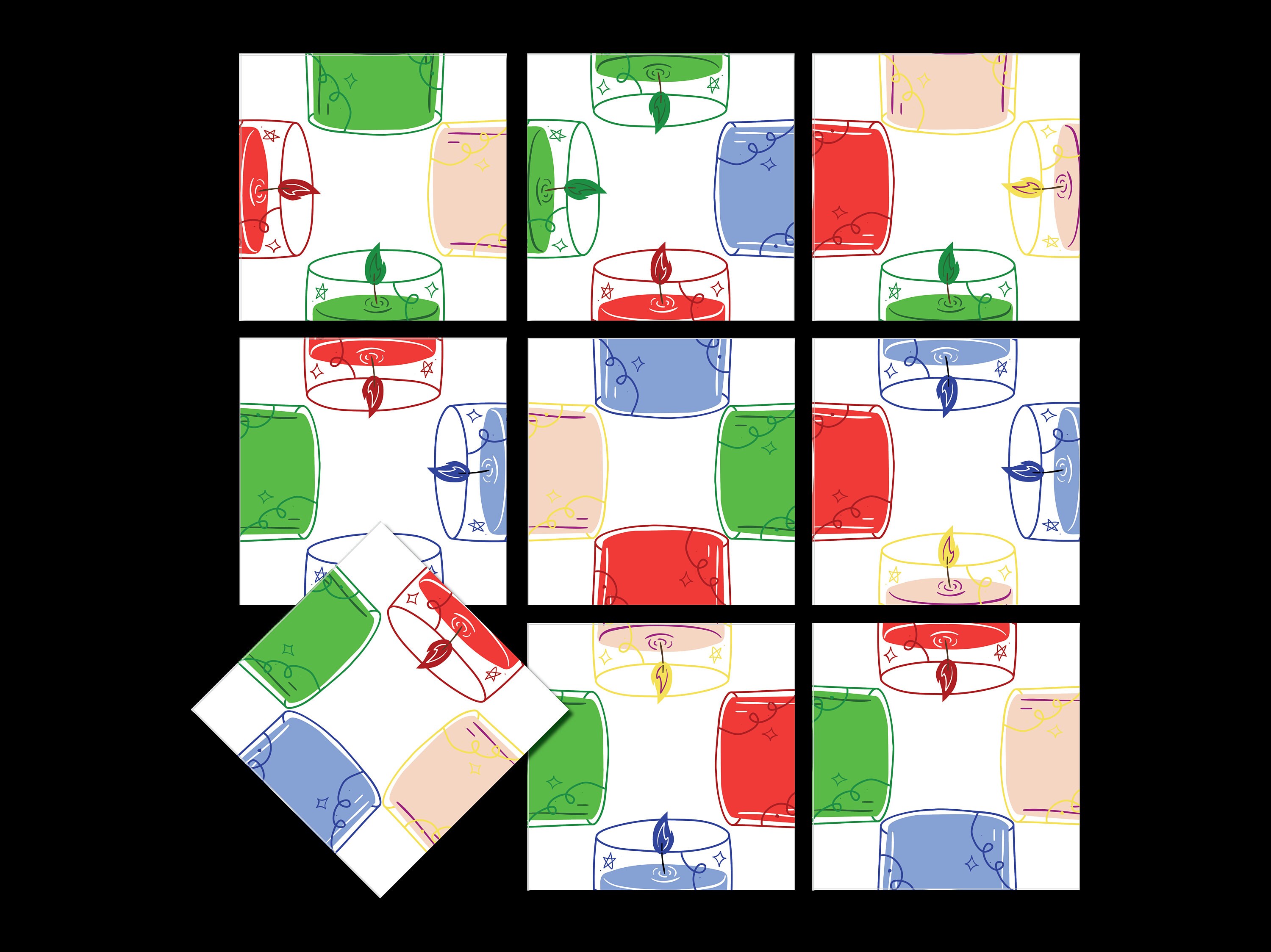 Christmas Printable Game With Colourful Candles Christmas - Etsy
