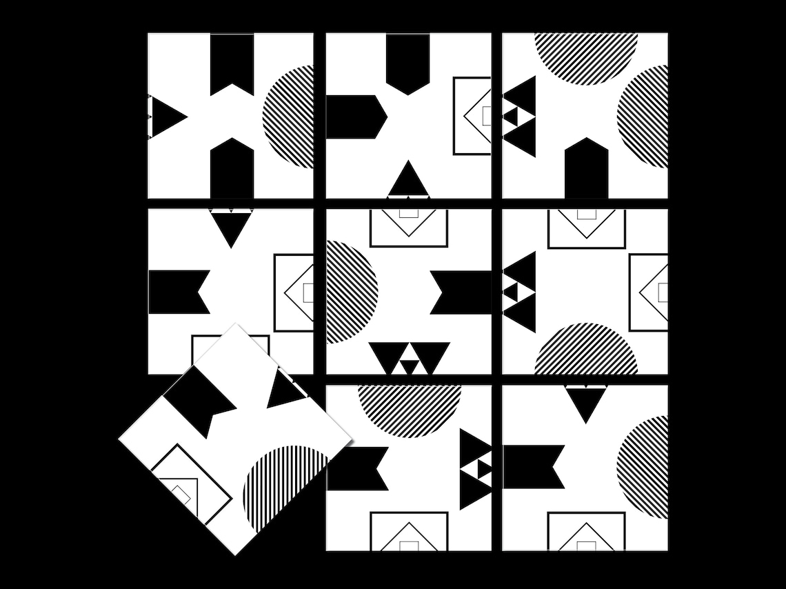 Printable Puzzle 3x3 Black and White Prints, PDF Instant Download With ...