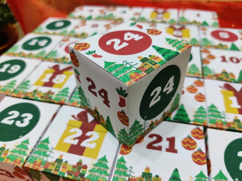 Advent Calendar Printable Numbers Boxes, Boxes Template With Numbers 1