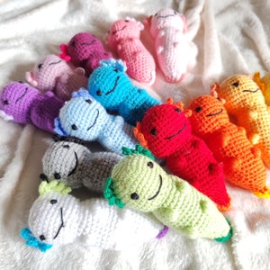 Crochet Axolotl Plushie, Cute Axolotl Stuffed Animal, Amigurumi Axolotl, Emotional Support Desk Buddy, Crochet Gift For Girl, Birthday Gift