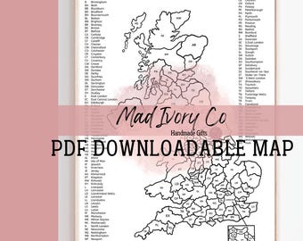 UK Sales Map Art, Small Business Postcode Tracker (Digital Download)