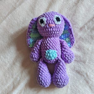 Crochet Floppy Bunny Plush, Floppy Eared Rabbit, Bluey Purple Bunny, Bunny Rabbit Stuffed Animal, Easter Bunny