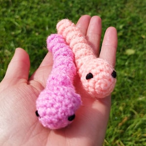 Worry Worm, Crochet Fidget Toy, Stress, Anxiety, ADHD Help Relief For Adults Or Children, Back To School, Emotional Support, Happy Worm