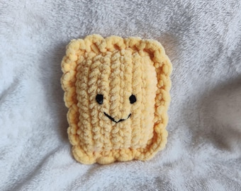 Crochet Pasta Plush, Ravioli Soft Toy, Novelty Gift for Pasta Lover, Fun Home Decor