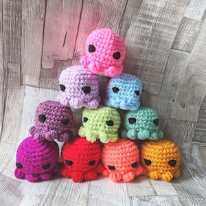Crochet Octopus Plushie, Emotional Support Worry Pet, Anxiety Relief