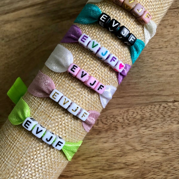 Ribbon bracelet, elastic, colorful, customizable word, mantra, to personalize according to your desires and tastes, Mother's Day, EVJF