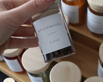 72 Aesthetic herb jar stickers - 48 standardized stickers & 24 free personalized stickers - free shipping within NL