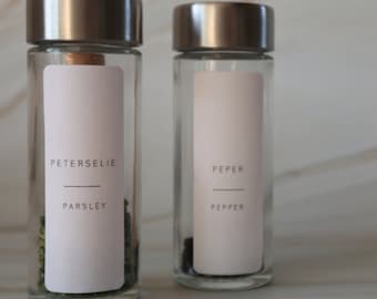 48 Aesthetic sticker for IKEA spice jars 80x30 mm Dutch and English | Kitchen labels, modern minimalist labels