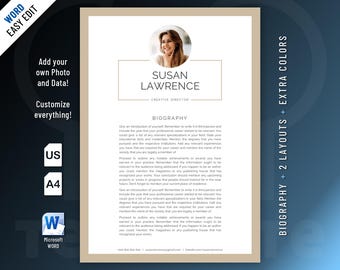 Resume. Biography Modern, Executive and Professional Biography Resume Template Design for ...