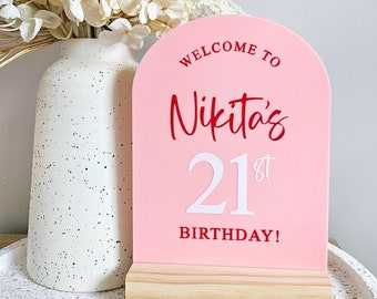 Personalised Birthday Sign | Acrylic Sign | Welcome Sign