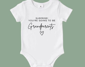 Surprise You're Going To Be Grandparents | Pregnancy Announcement | Baby Onesie | Bodysuit
