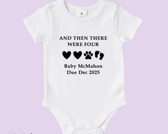 And Then There Were Four | Pregnancy Announcement | Baby Onesie | Bodysuit